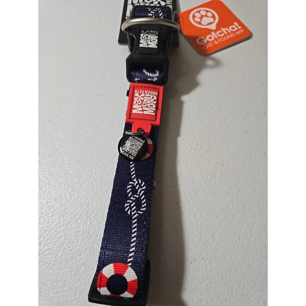 Max & Molly Urban Pets Large Smart ID Collar (Sailor)